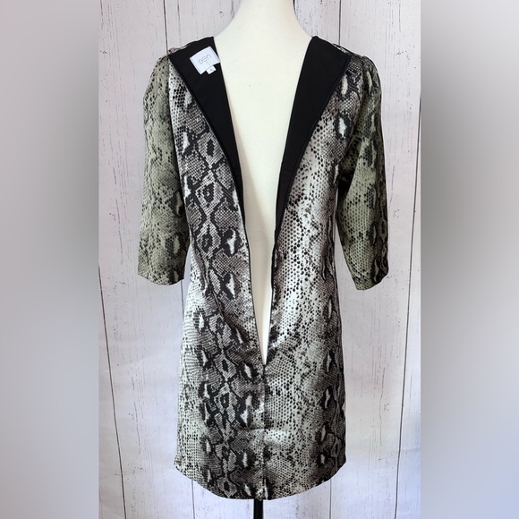 Sen Women’s Snakeskin Print Mini Dress 3/4 Sleeves Size S - Picture 4 of 9
